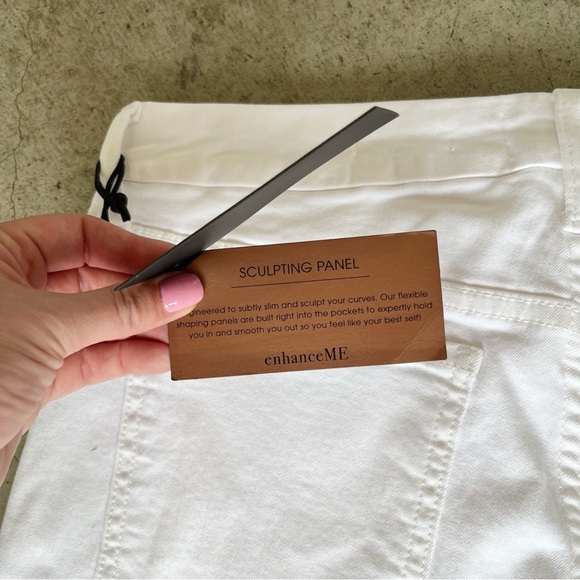 Jen7 by 7 For All Mankind NWT Eyelet-Hem Skinny Ankle Jeans in White - Picture 8 of 9